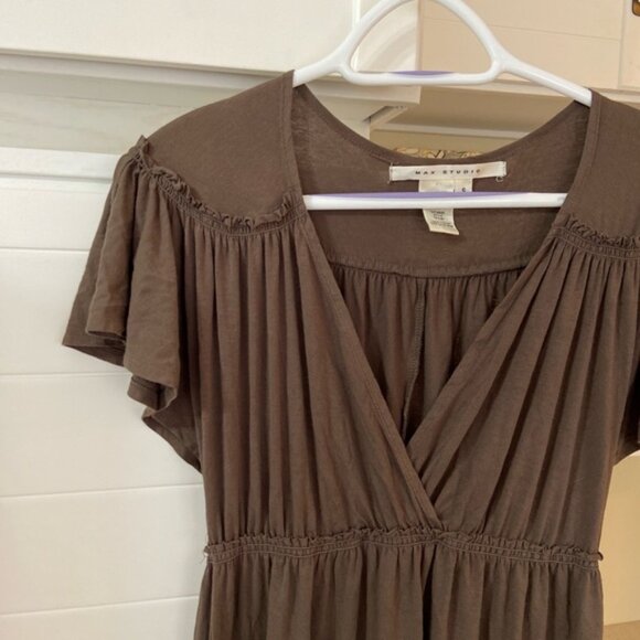 Olive Green Midi Dress - Picture 2 of 4